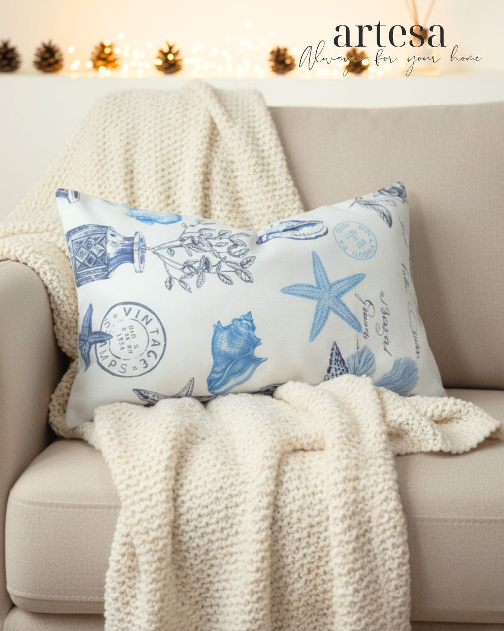 Artesa Premium Kindly Pillow Cover 12x20 | BROCADE IN WIND