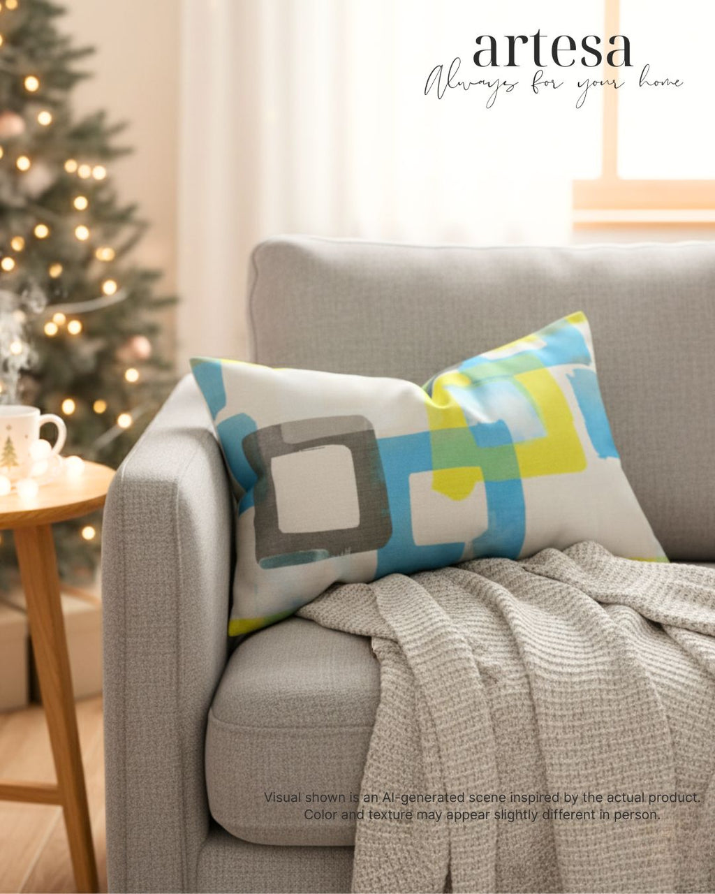 Artesa Premium Kindly Pillow Cover 12x20 | BROCADE DICE IN WATER