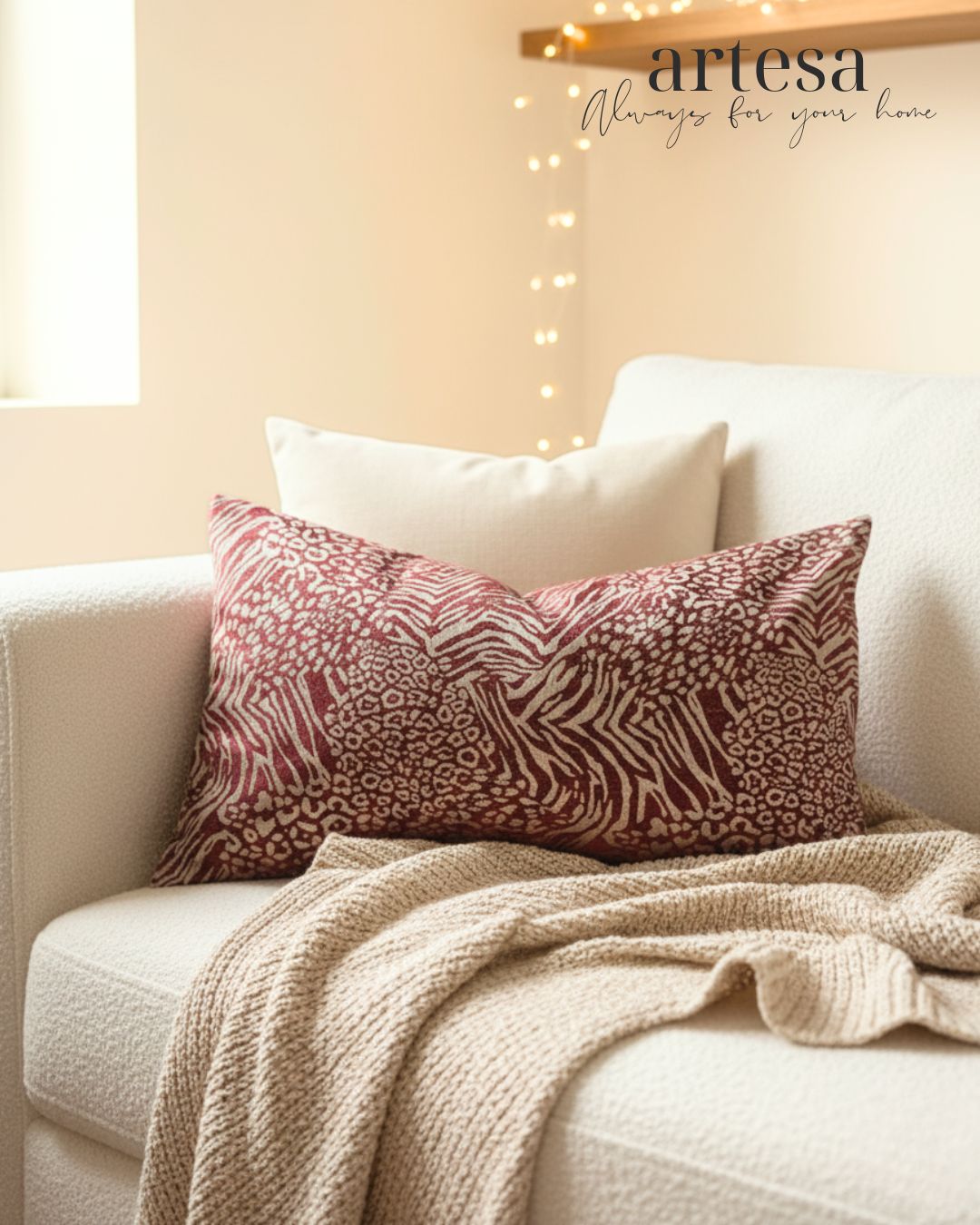 Artesa Premium Kindly Pillow Cover 12x20 | BROCADE BLESSING