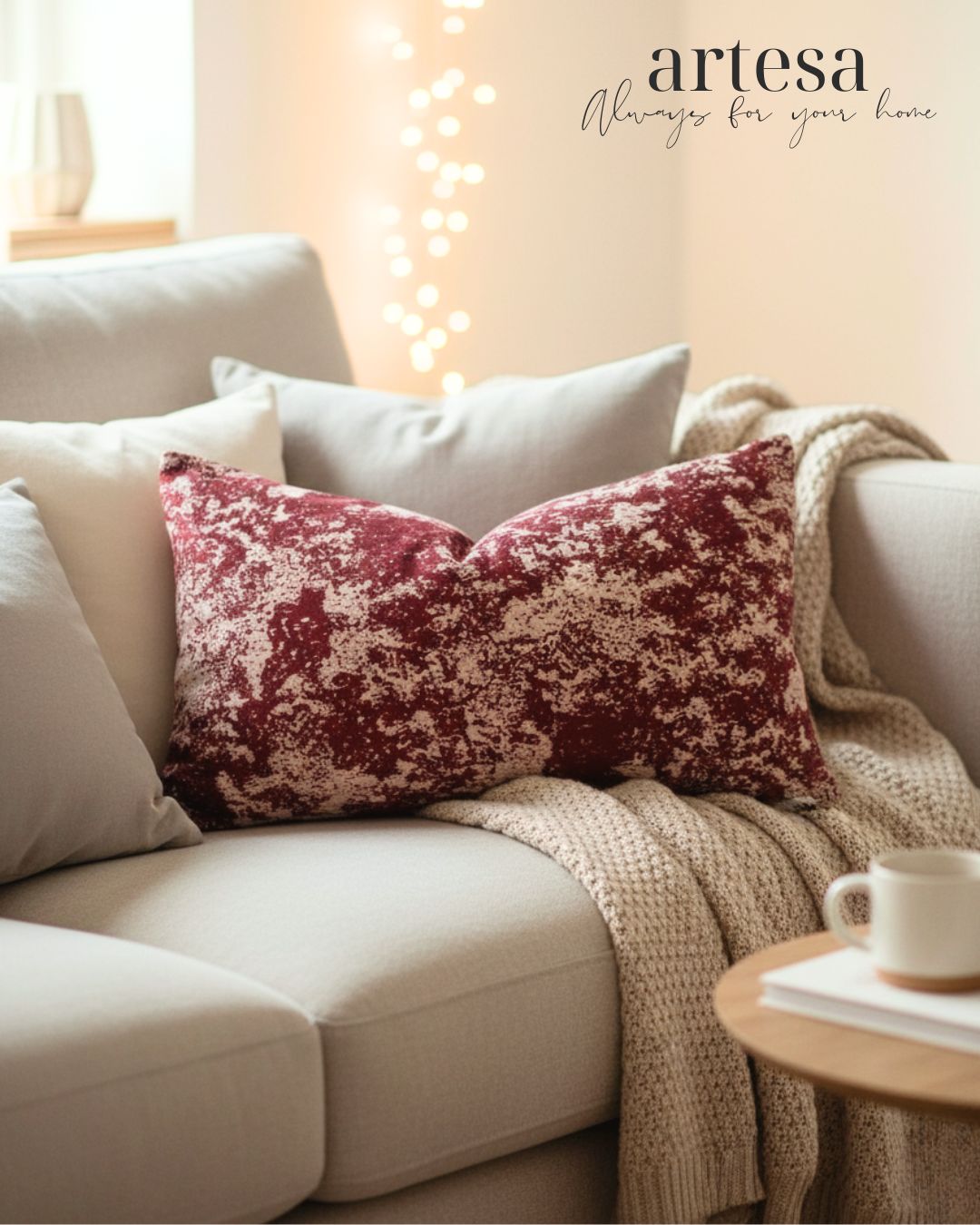 Artesa Premium Kindly Pillow Cover 12x20 | BROCADE MERRY