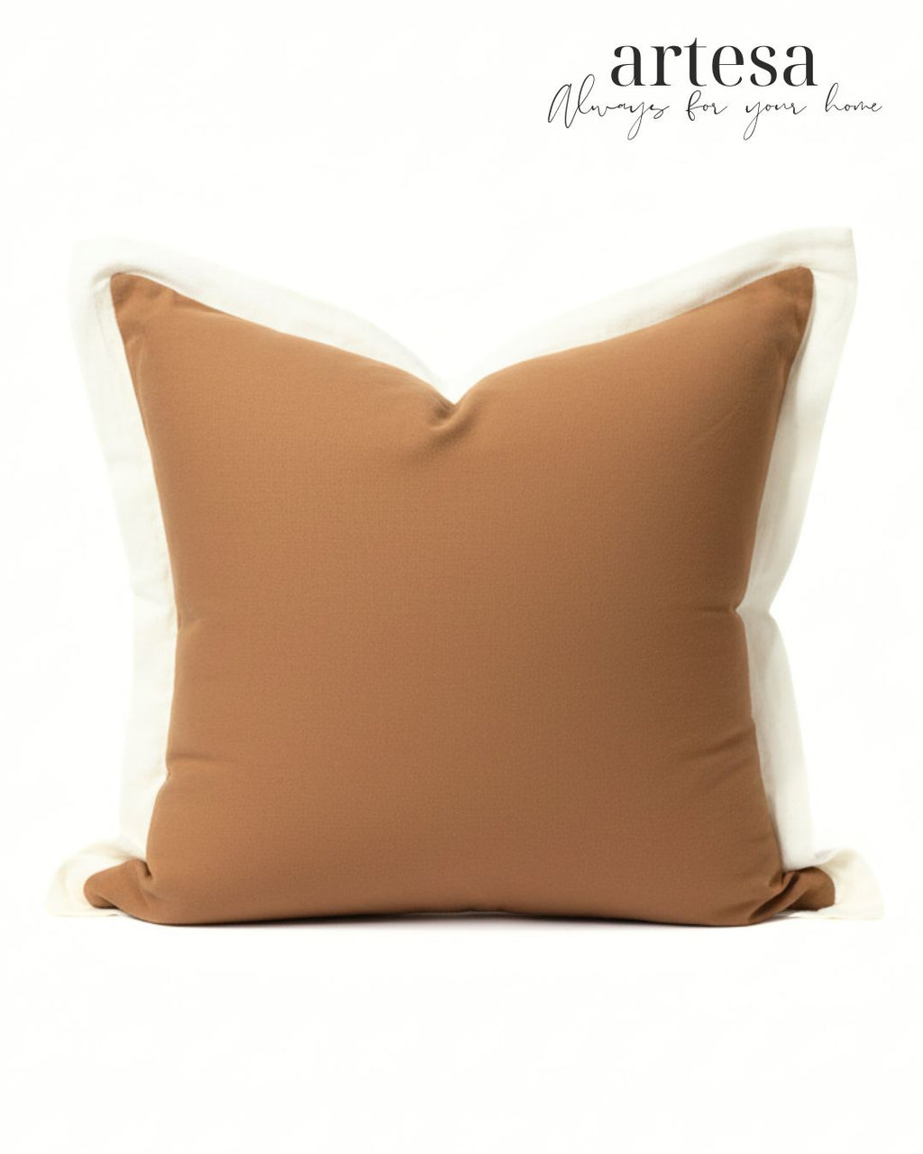Artesa Premium Throw Pillow Covers | Textured Cotton Linen (Two-tone) in Gingerbread