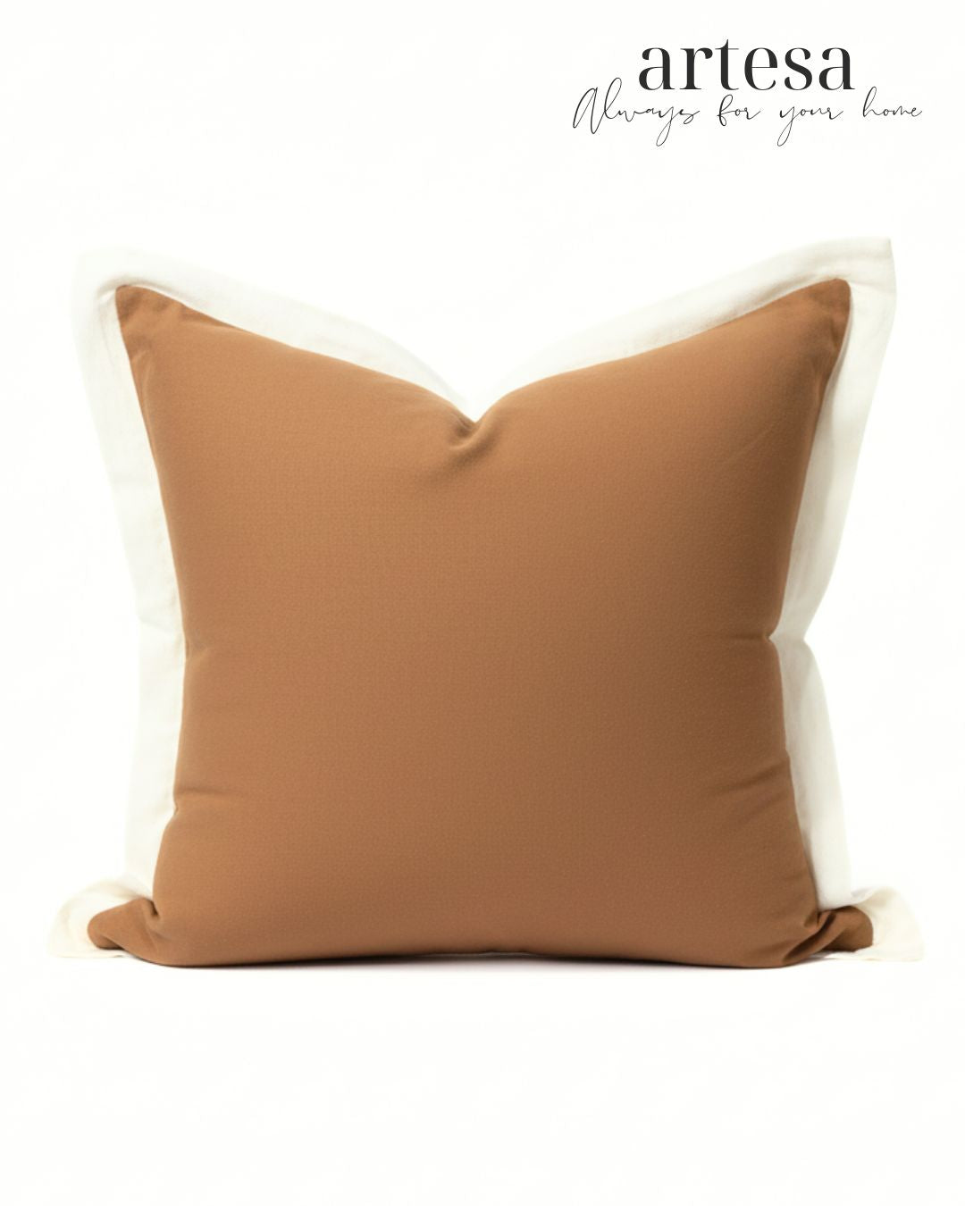 Artesa Premium Throw Pillow Covers | Textured Cotton Linen (Two-tone) in Gingerbread