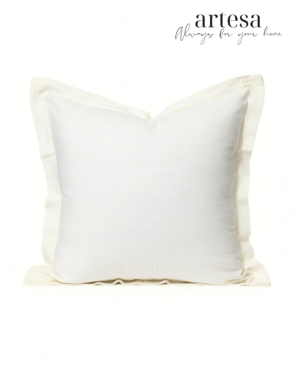 Artesa Premium Throw Pillow Covers | Textured Cotton Linen Off White