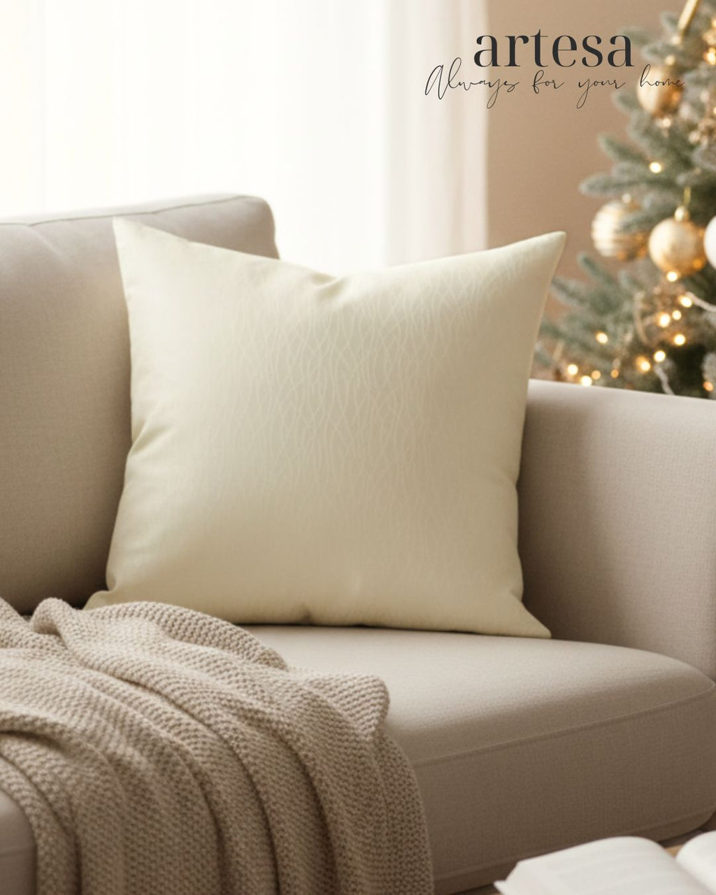 Artesa Premium Throw Pillow Covers | BROCADE PURITY