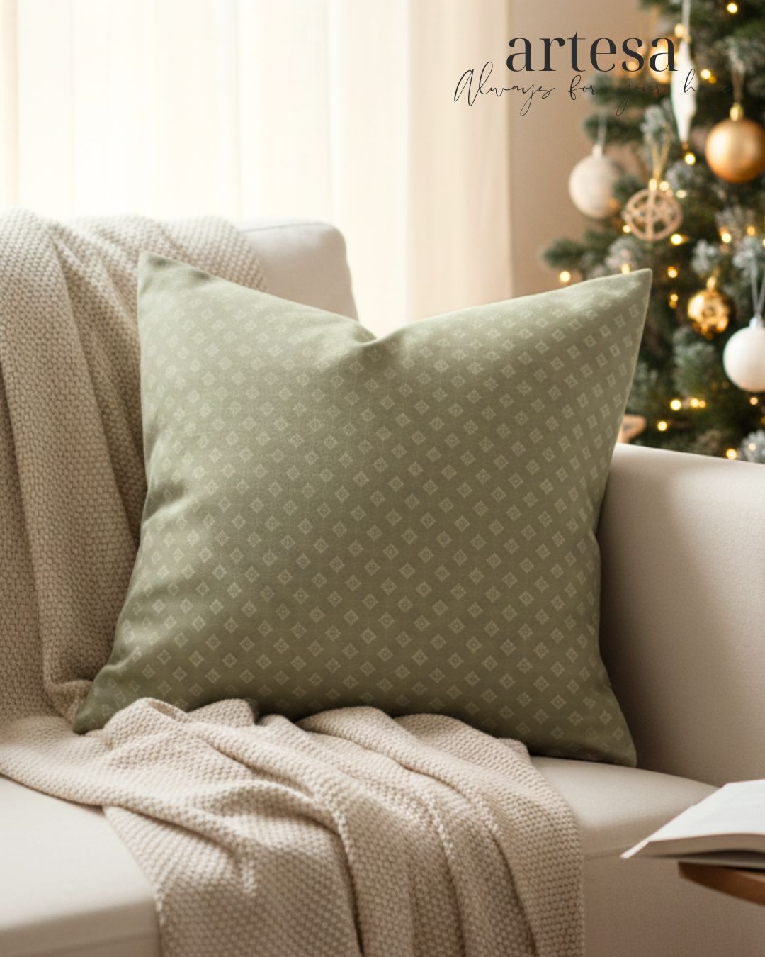 Artesa Premium Throw Pillow Covers | BROCADE OAK