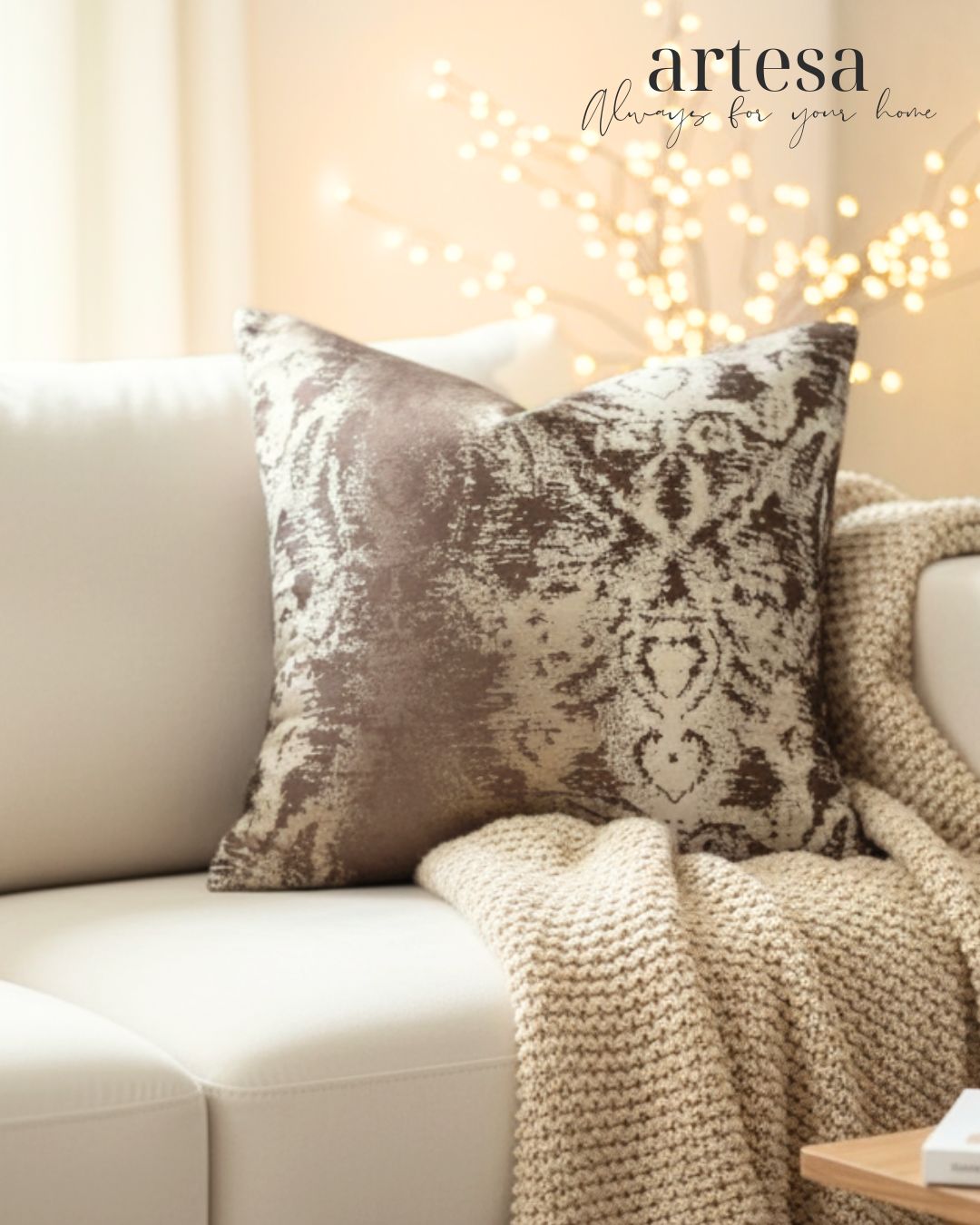 Artesa Premium Throw Pillow Covers | BROCADE IN MYRRH