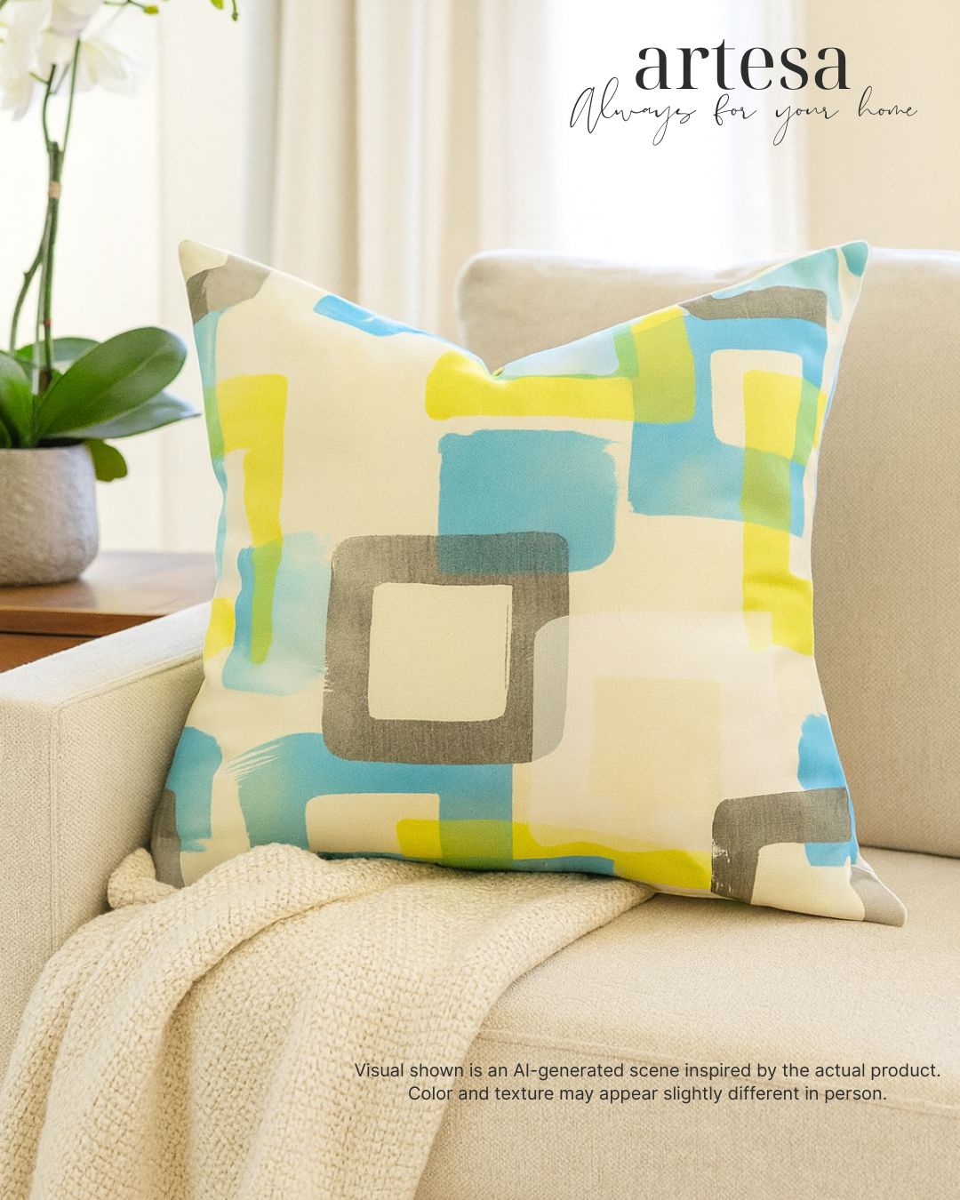 Artesa Premium Throw Pillow Covers | BROCADE DICE IN WATER