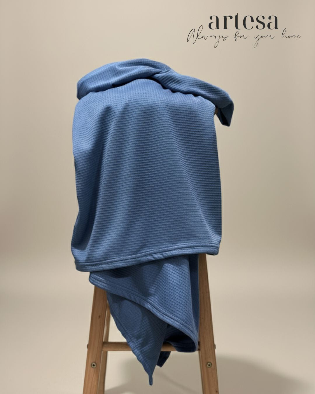 Artesa Premium Waffle Throw Blanket in Dusty Blue (New)