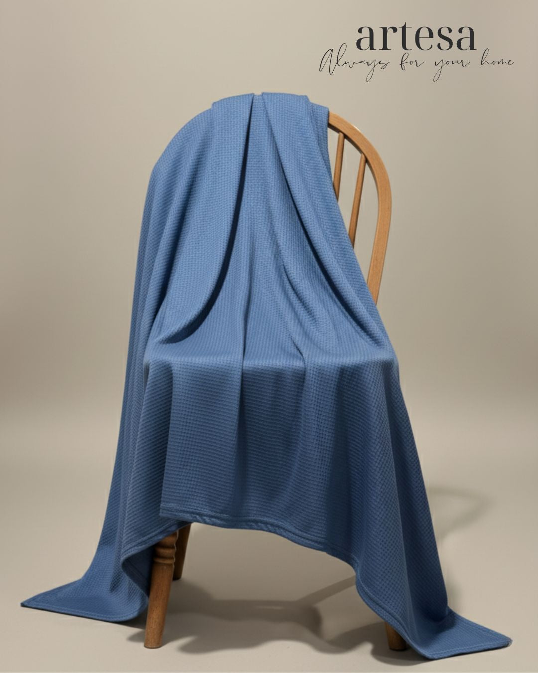 Artesa Premium Waffle Throw Blanket in Dusty Blue (New)