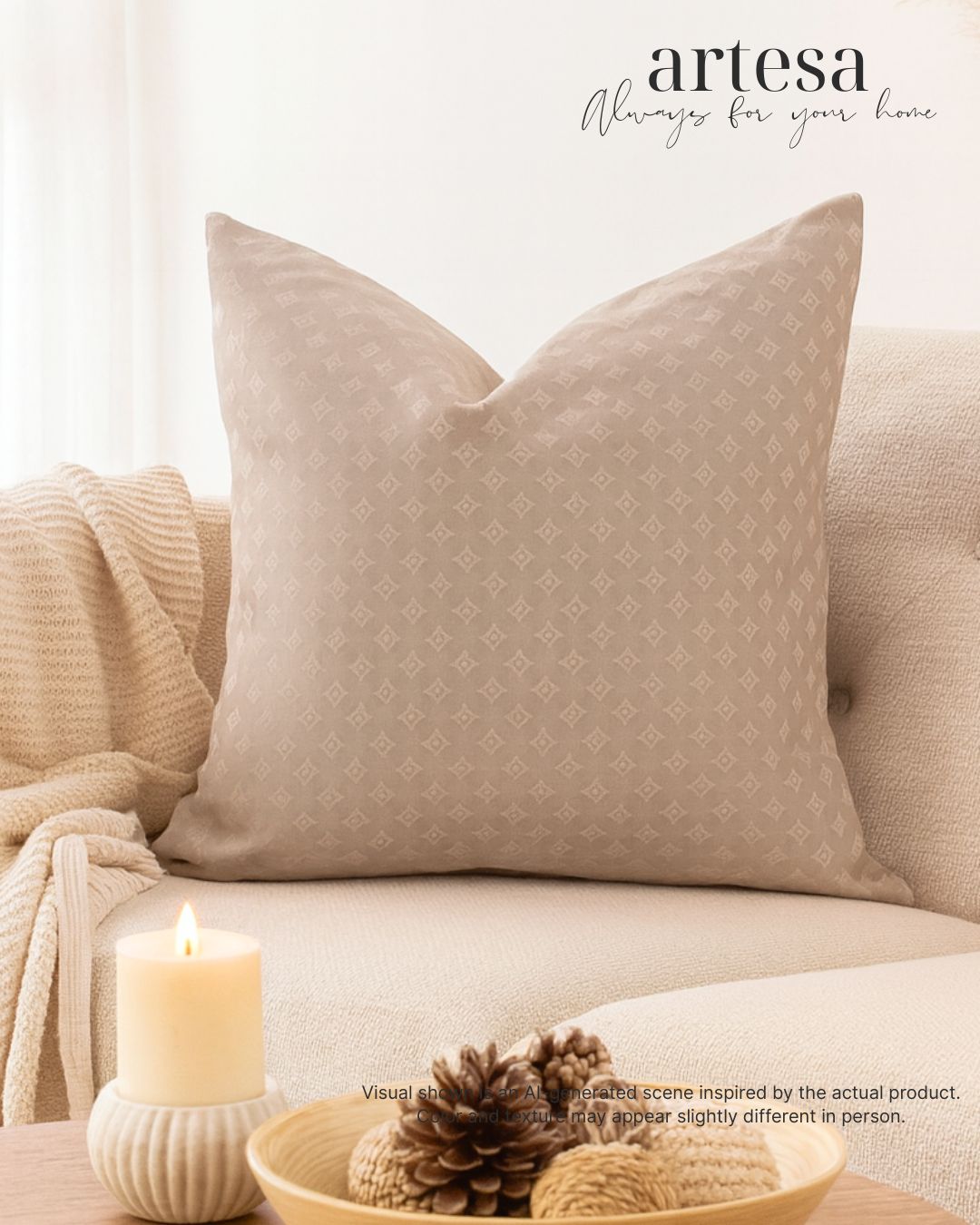 Artesa Premium Throw Pillow Covers | BROCADE EARTH