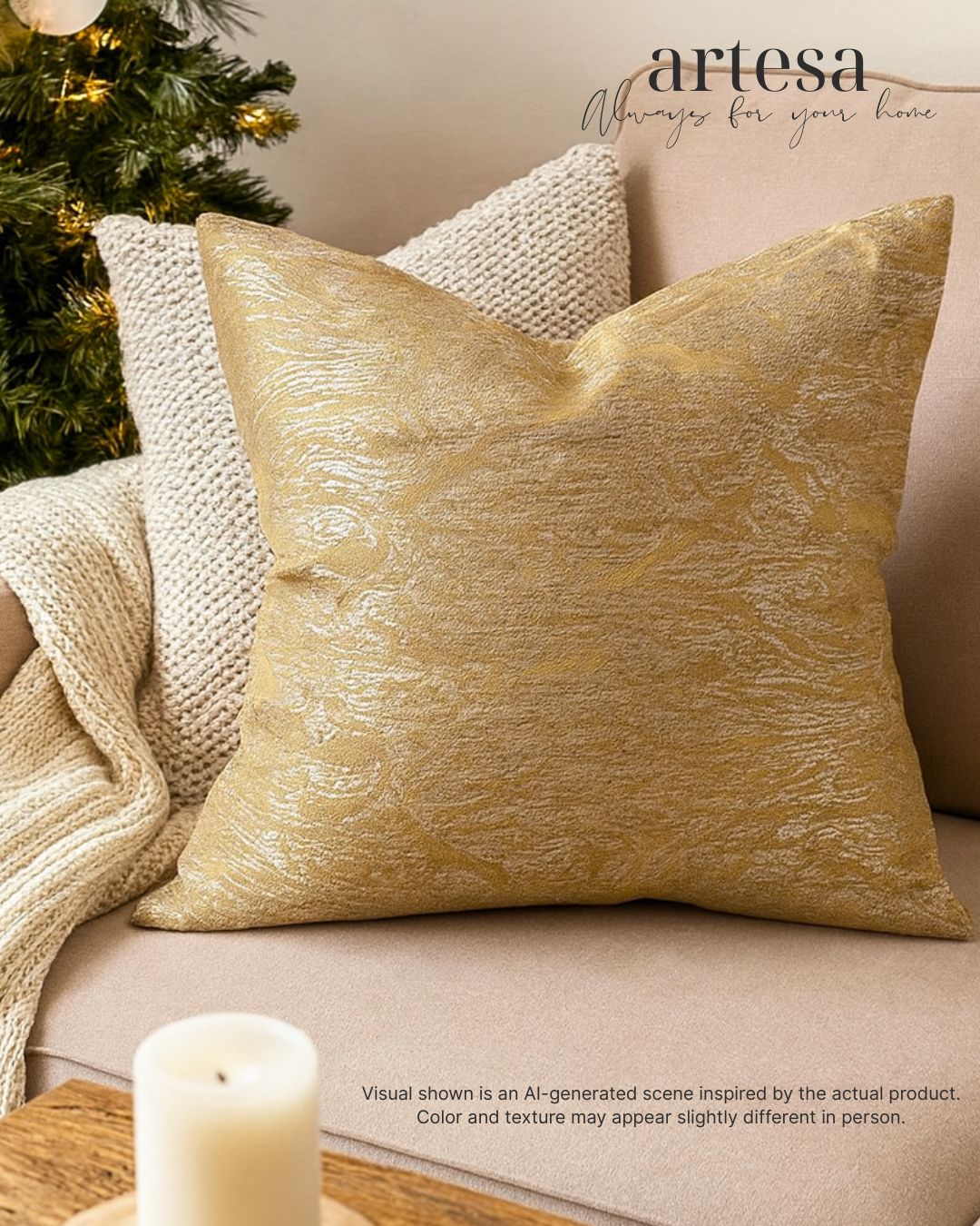 Artesa Premium Throw Pillow Covers | BROCADE EDEN