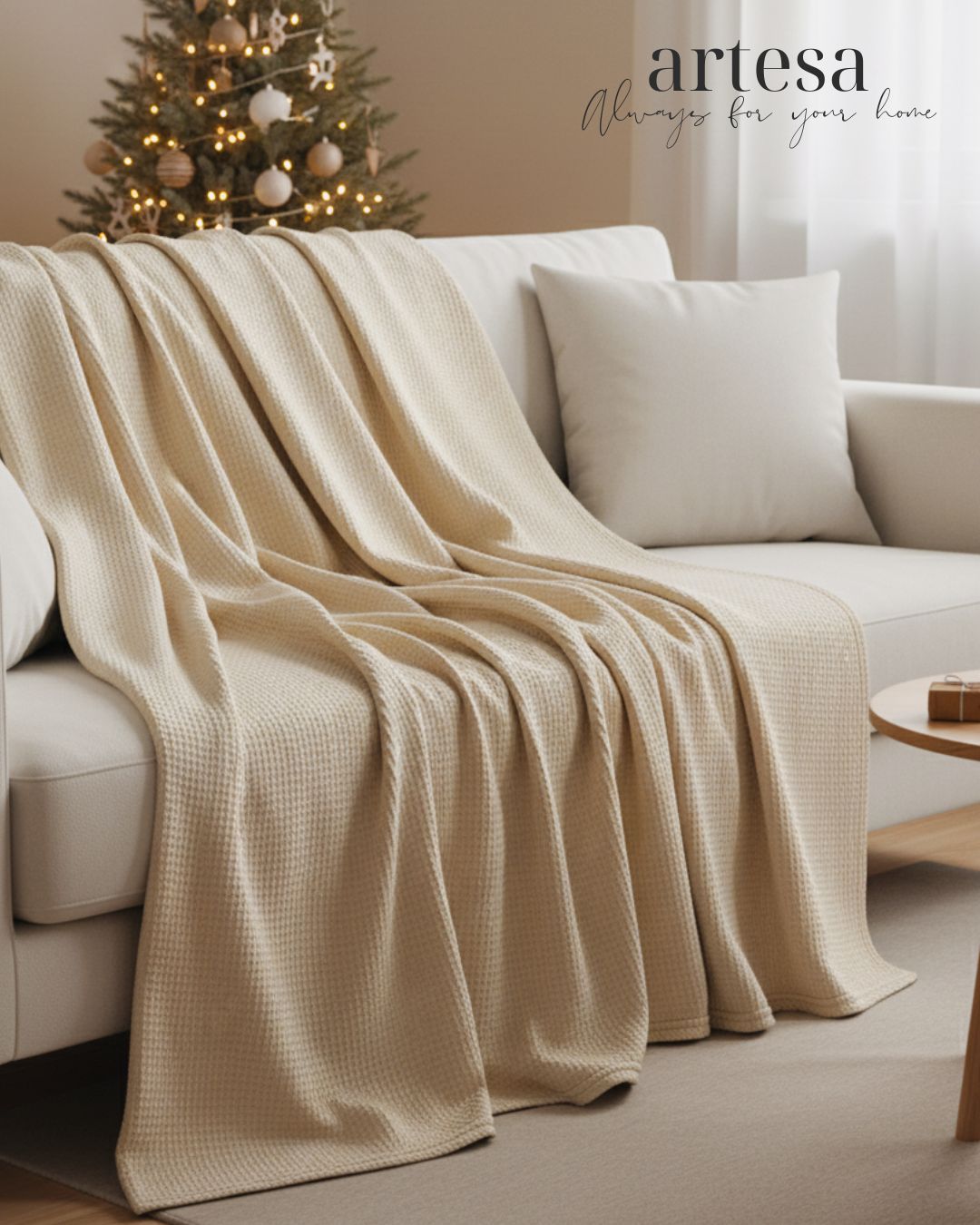 Artesa Premium Waffle Weave Throw Blanket in Mellow (Old Release)